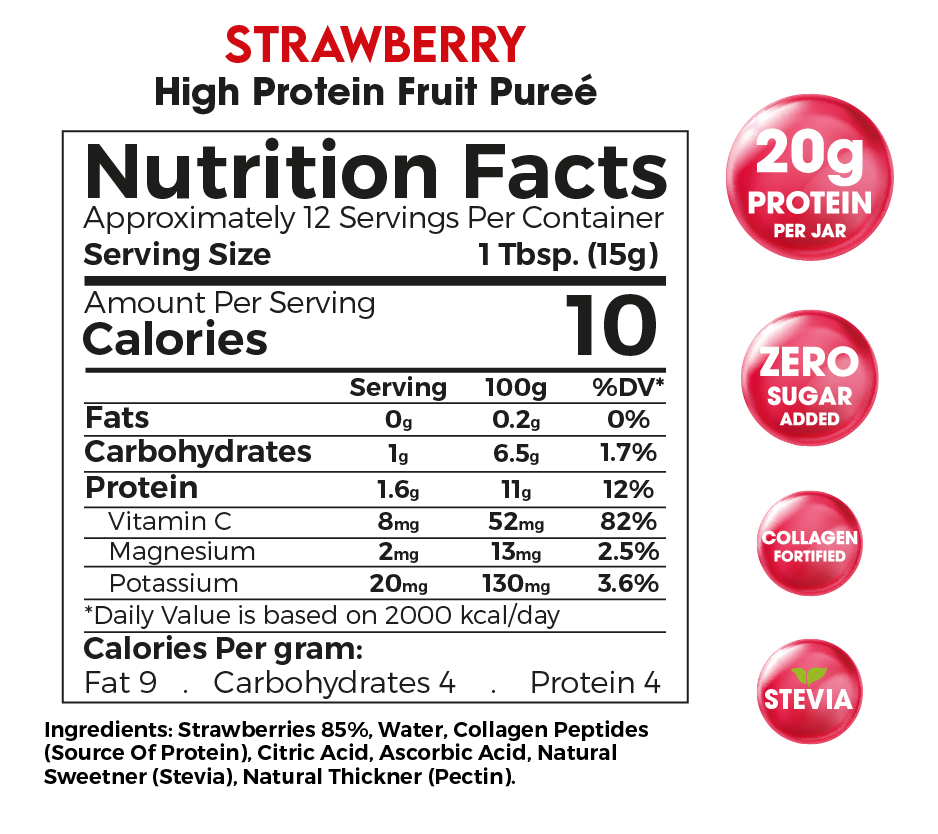 Zero treat - High Protein Strawberry Puree 180gm
