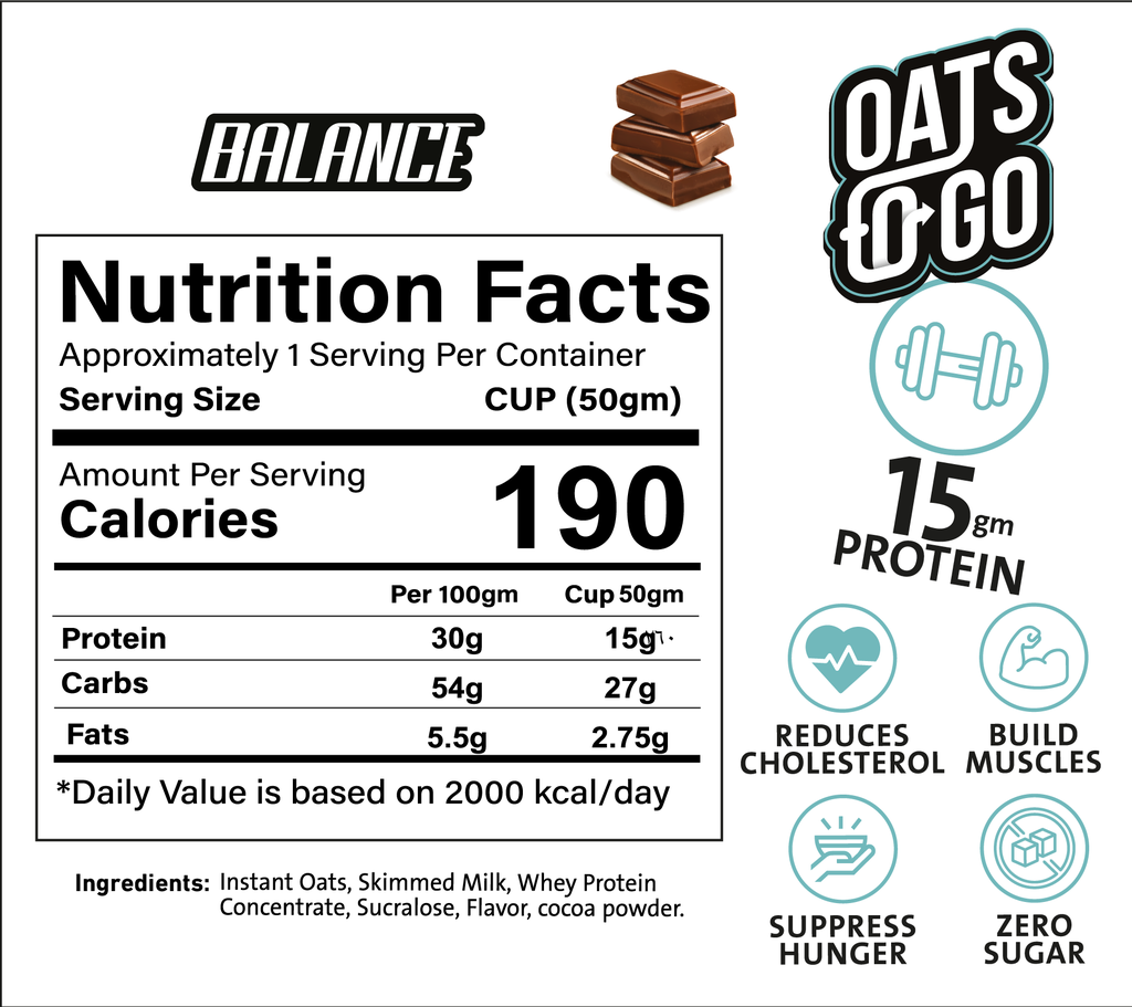 Balance Oats To Go Chocolate 50gm