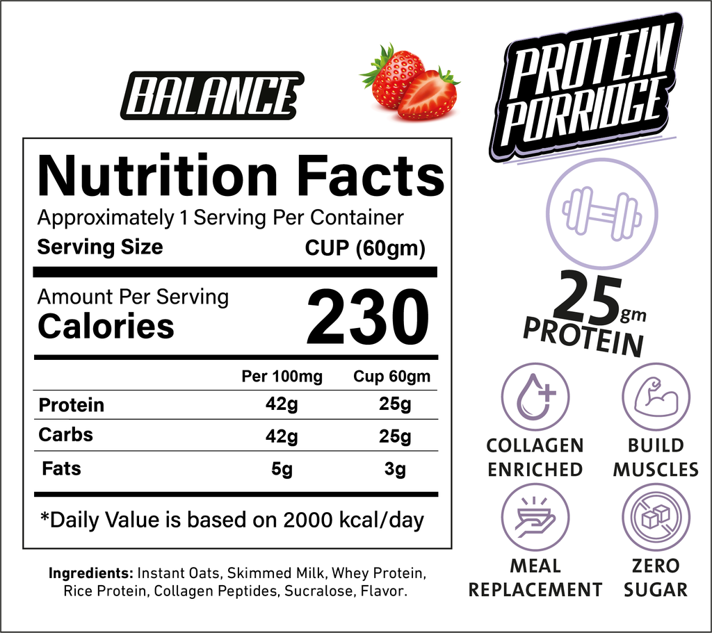 Balance Protein Porridge Strawberry 60gm
