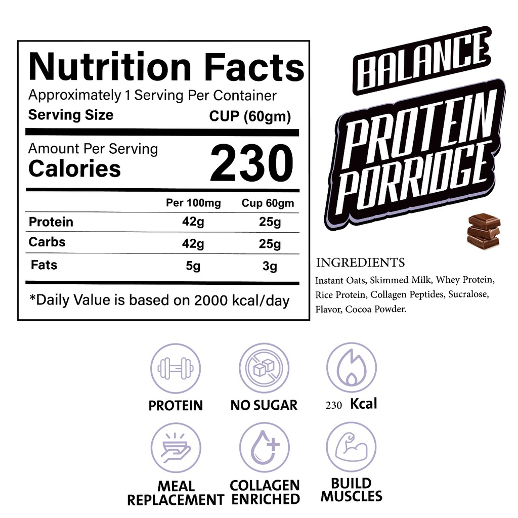 Balance Protein Porridge Chocolate 60gm